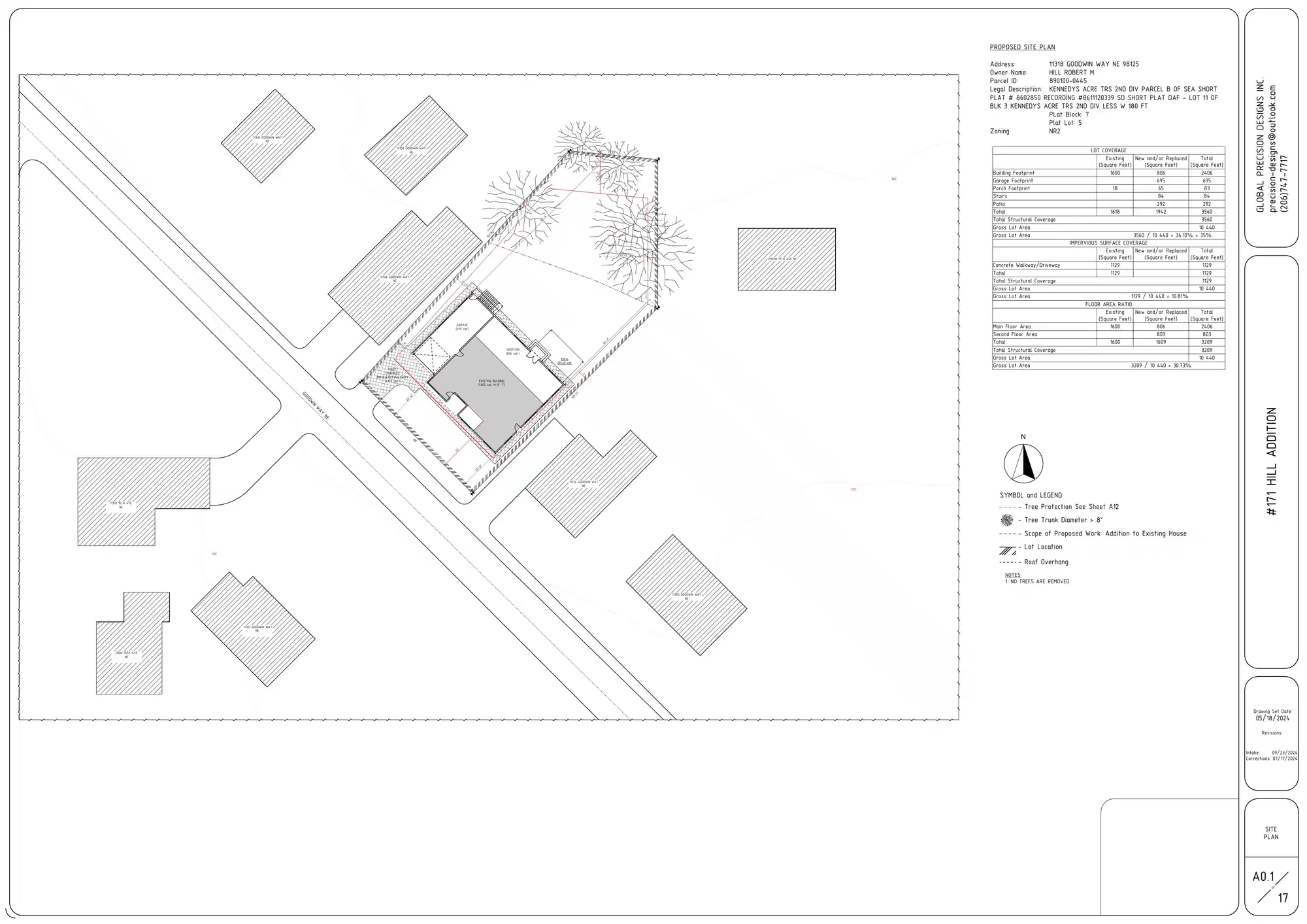 Site plan for 11318 Goodwin Way NE