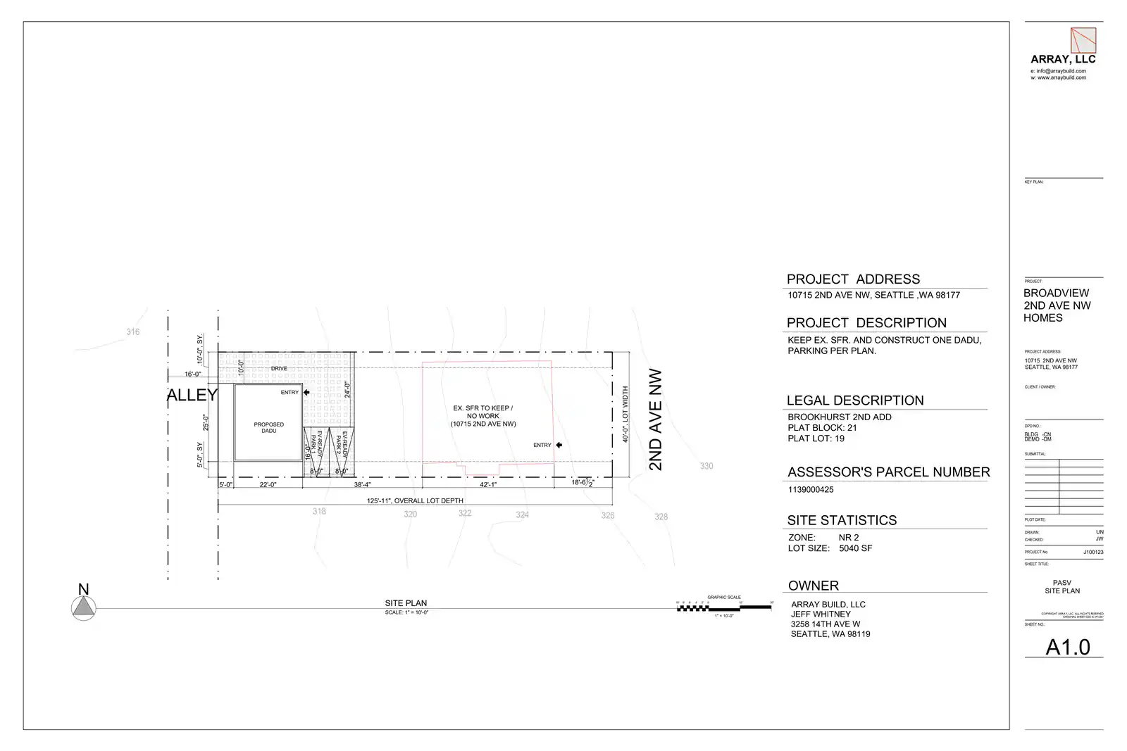 Site plan for 10713 2nd Ave NW