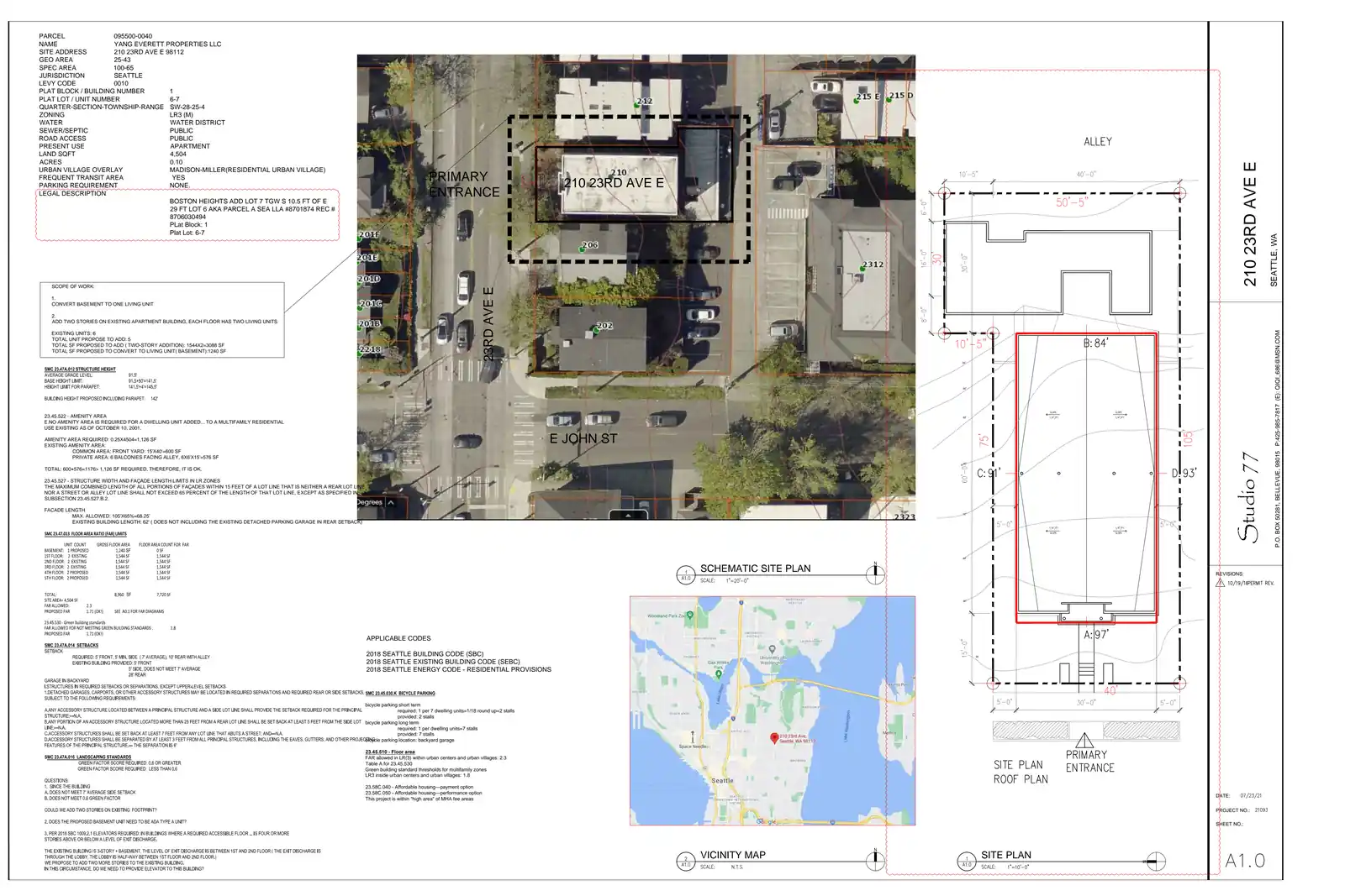 Site plan for 210 23rd Ave E