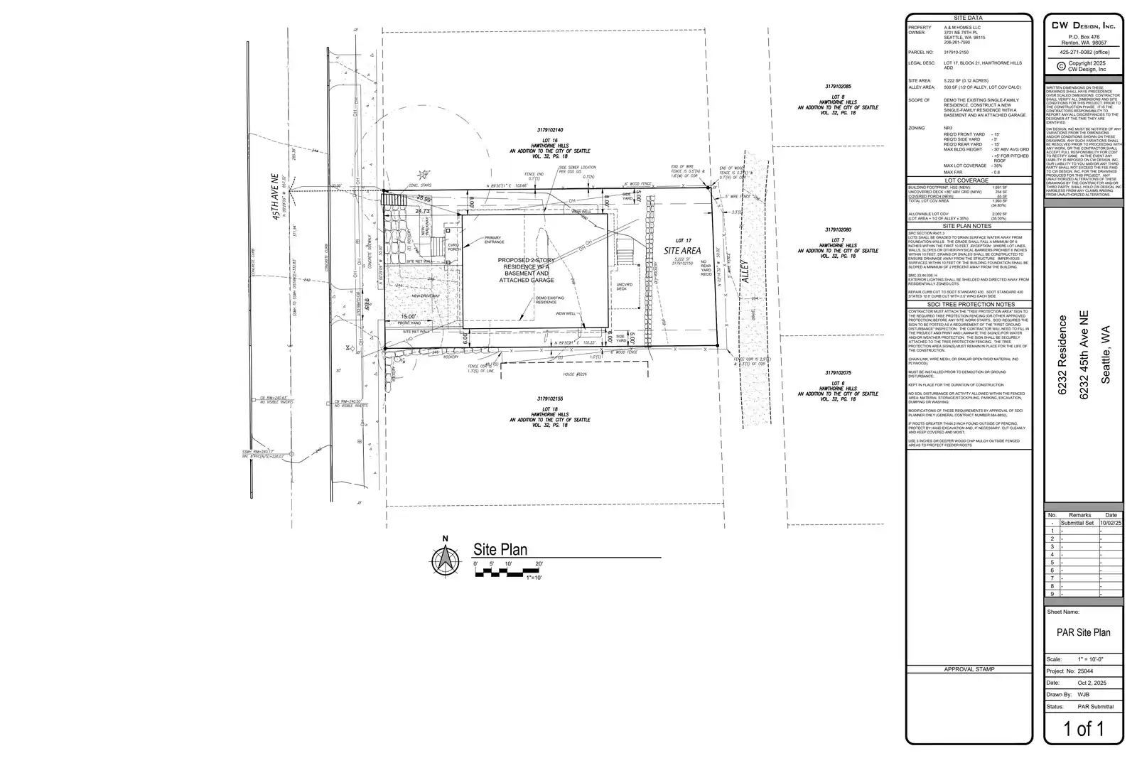 Site plan for 6232 45th Ave NE