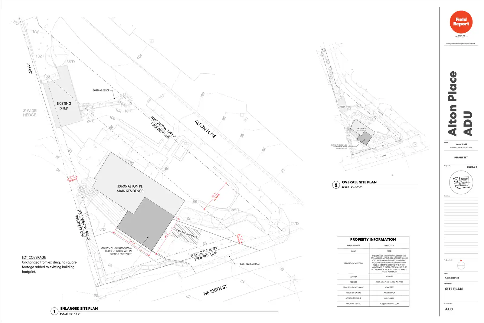 Site plan for 10605 Alton Pl NE