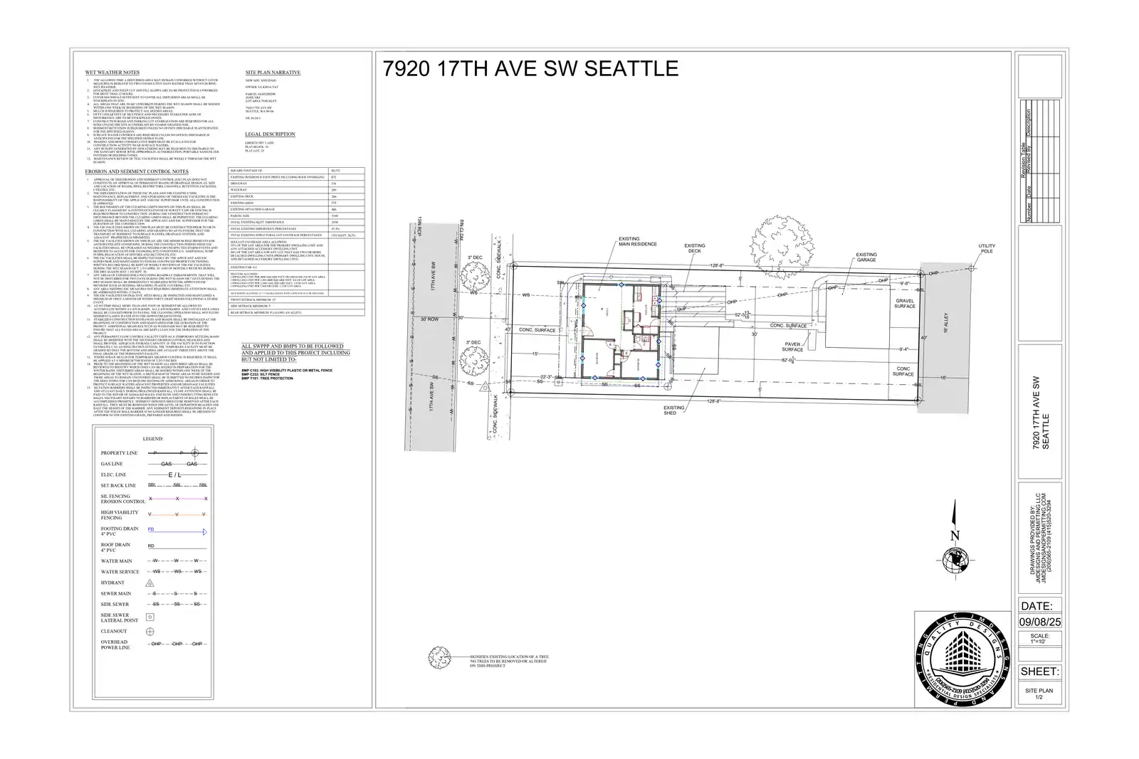 Site plan for 7920 17th Ave SW