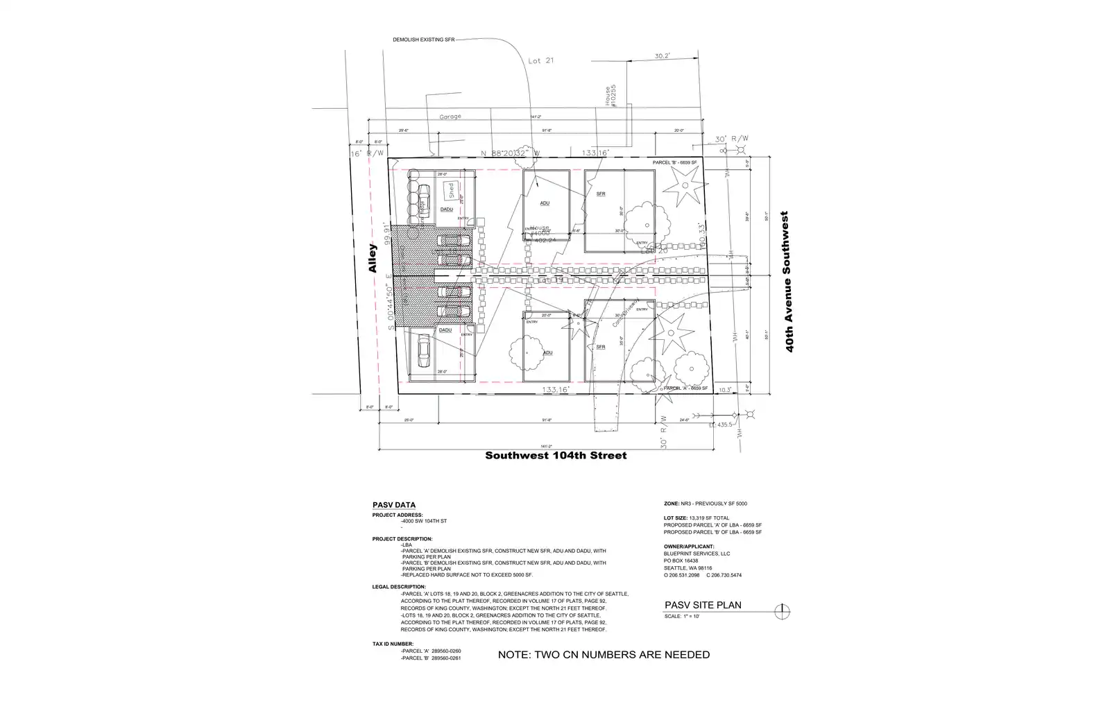 Site plan for 4000 SW 104th St