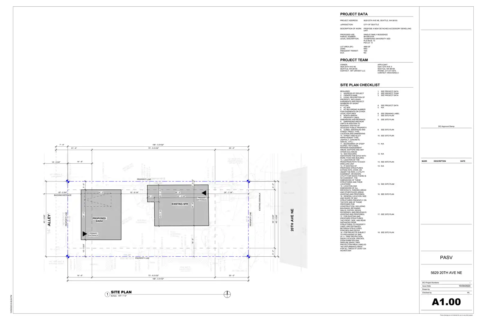 Site plan for 5629 20th Ave NE