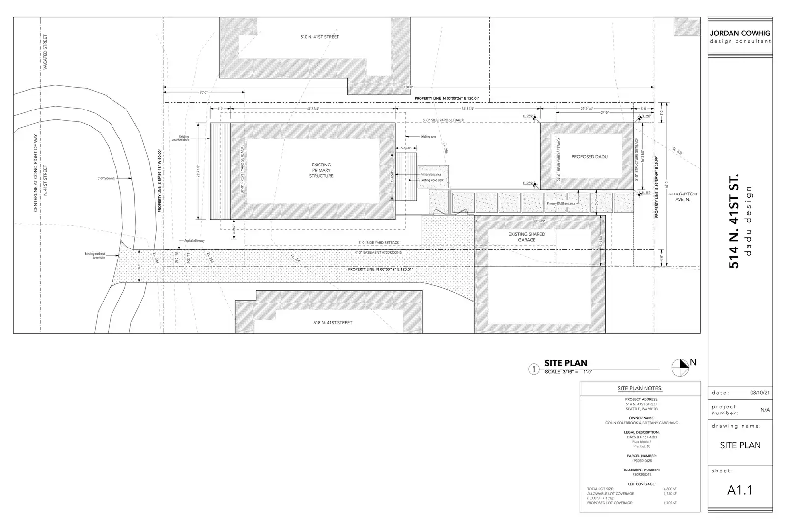 Site plan for 514 N 41st St