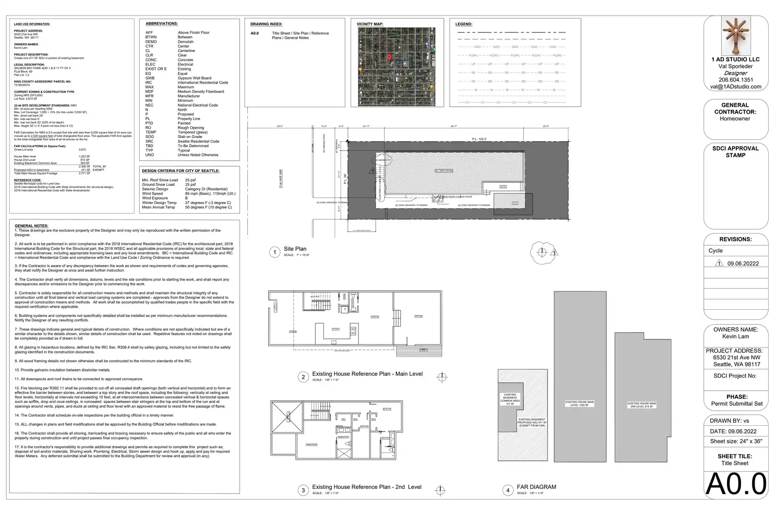 Site plan for 6530 21st Ave NW