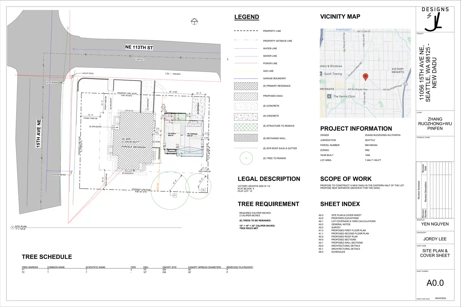 Site plan for 1505 NE 113th St