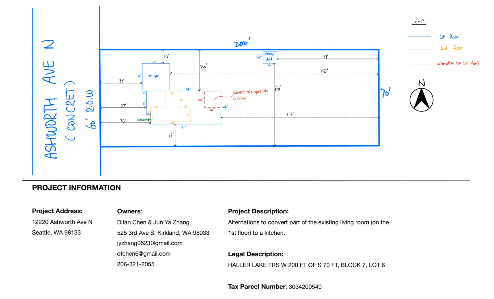 Site plan for 12220 B Ashworth Ave N
