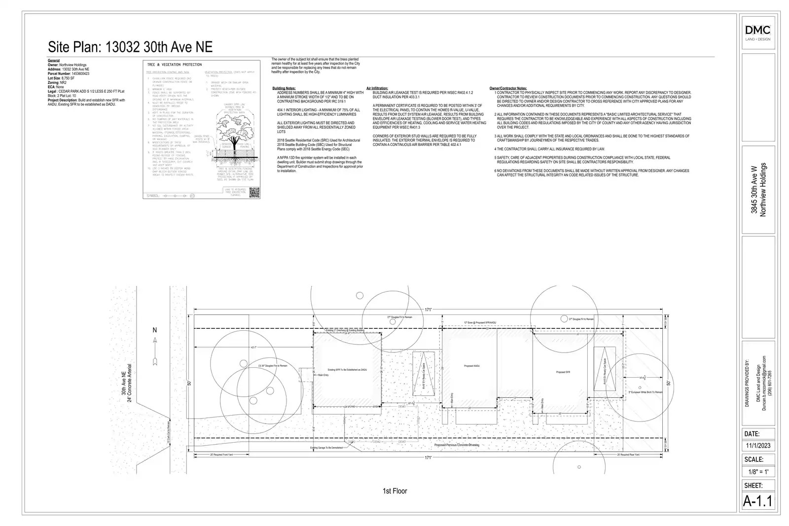 Site plan for 13030 30th Ave NE
