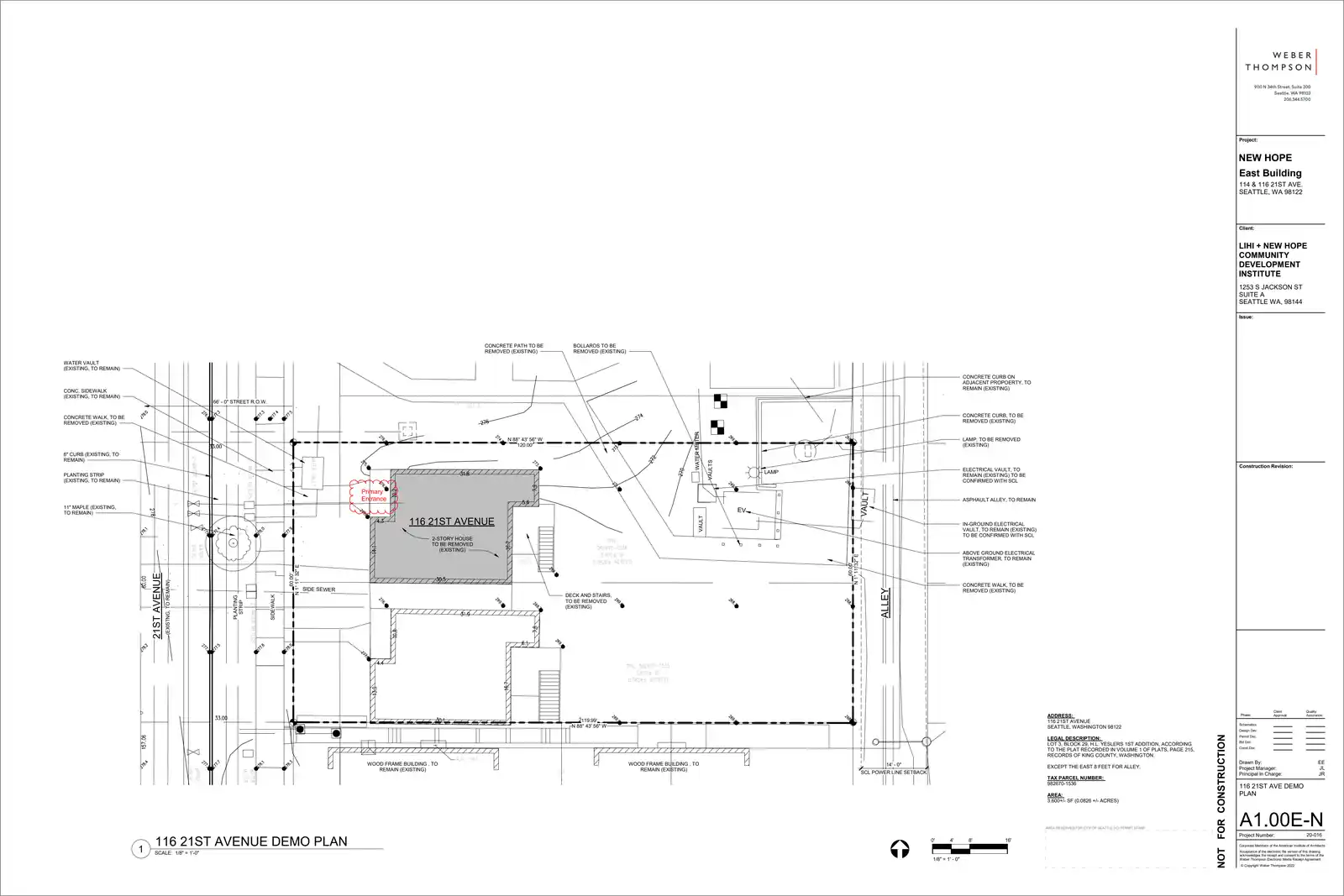 Site plan for 116 21st Ave