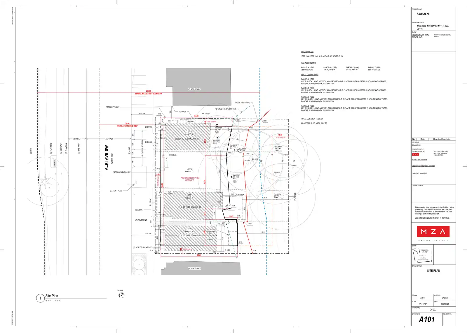 Site plan for 1370 Alki Ave SW