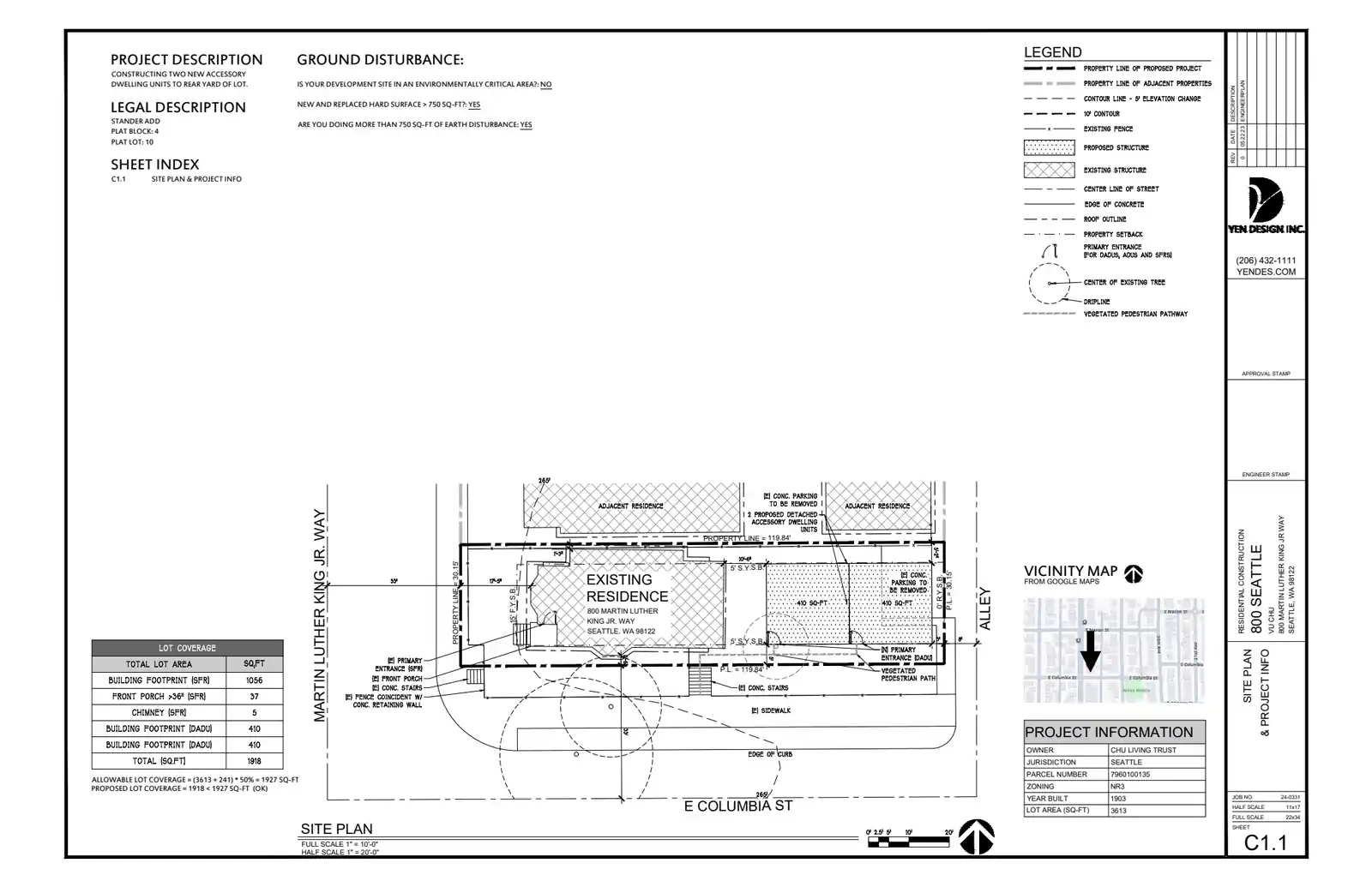 Site plan for 2808 E Columbia St