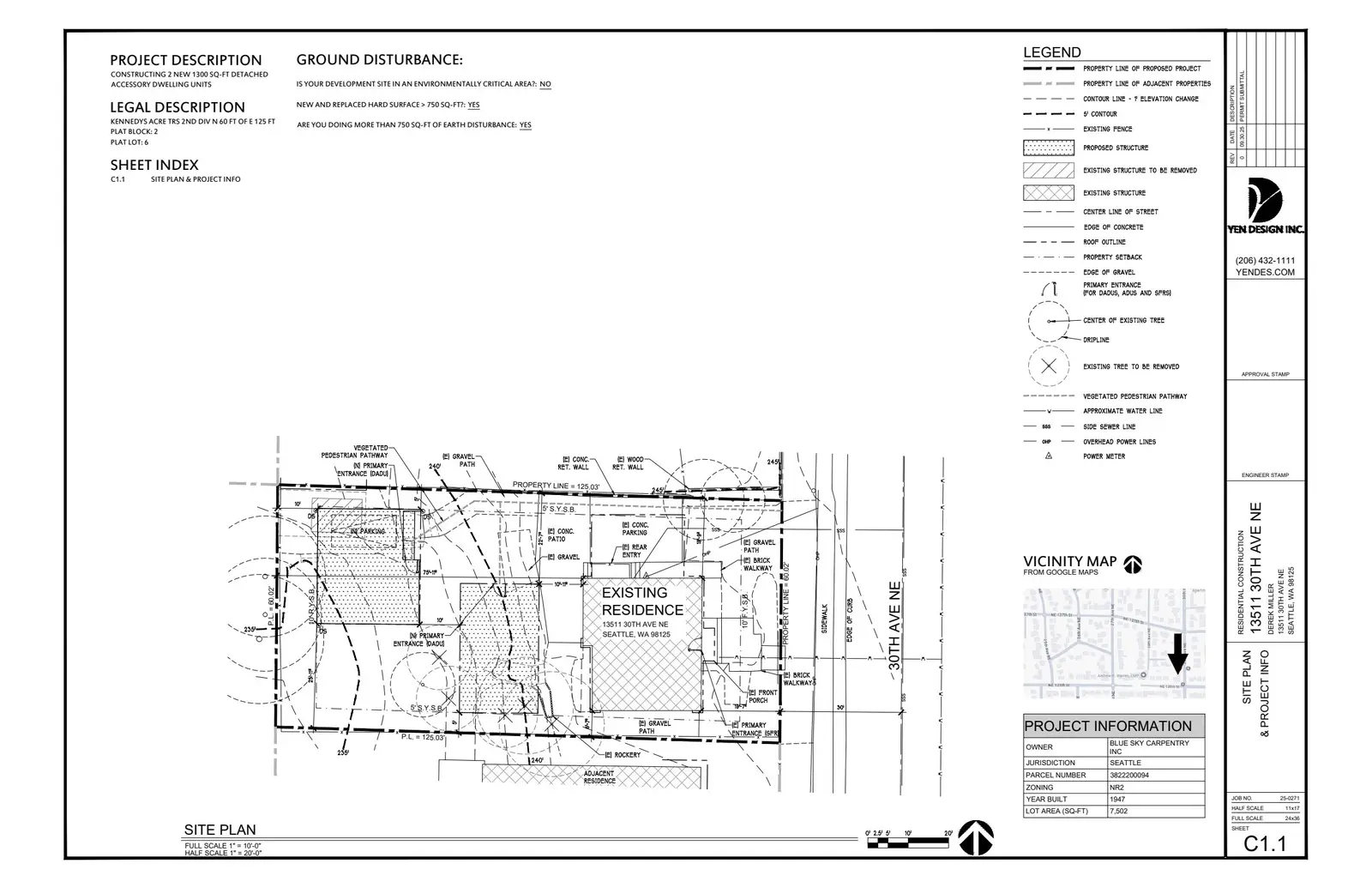 Site plan for 13513 30th Ave NE