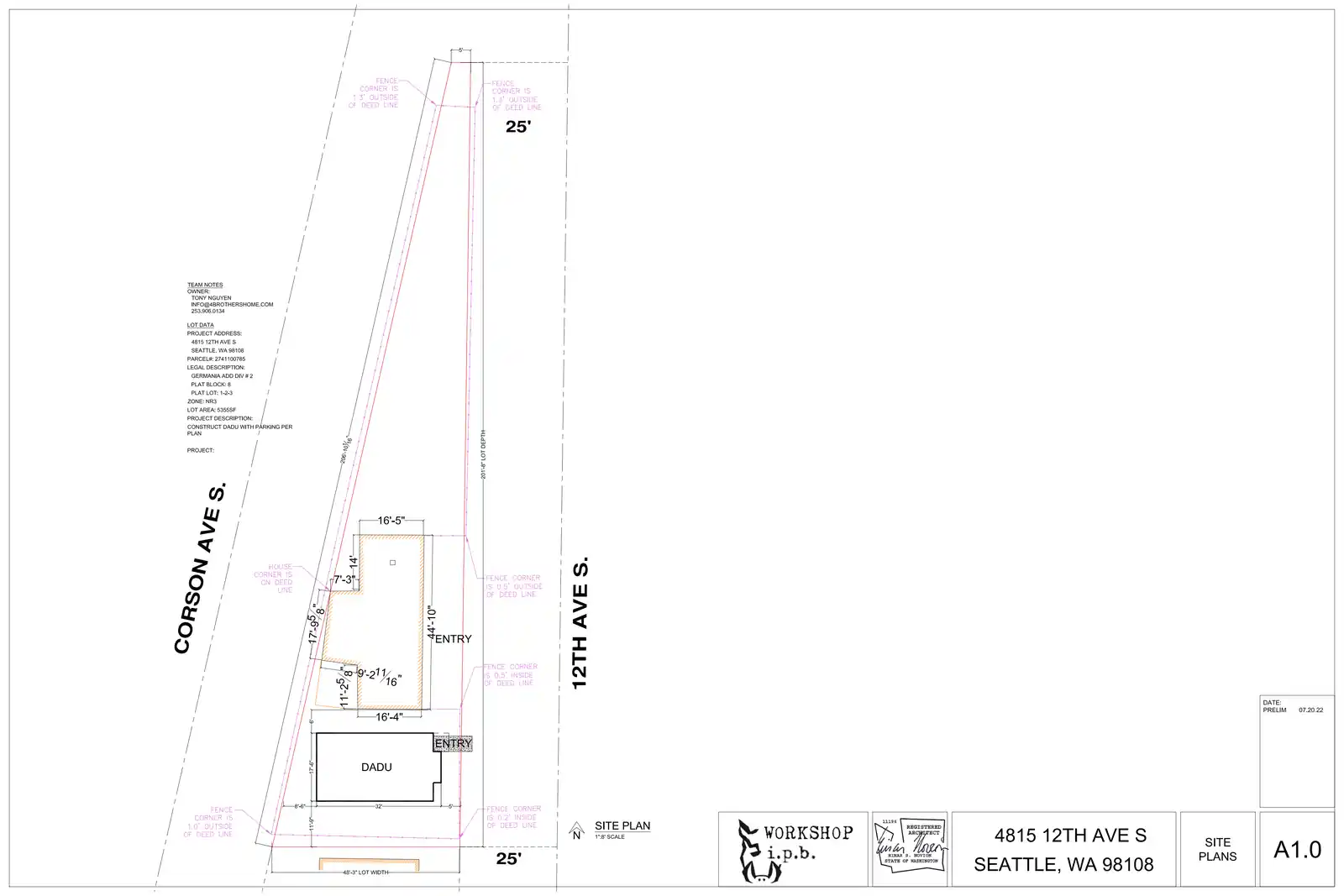 Site plan for 4815 12th Ave S