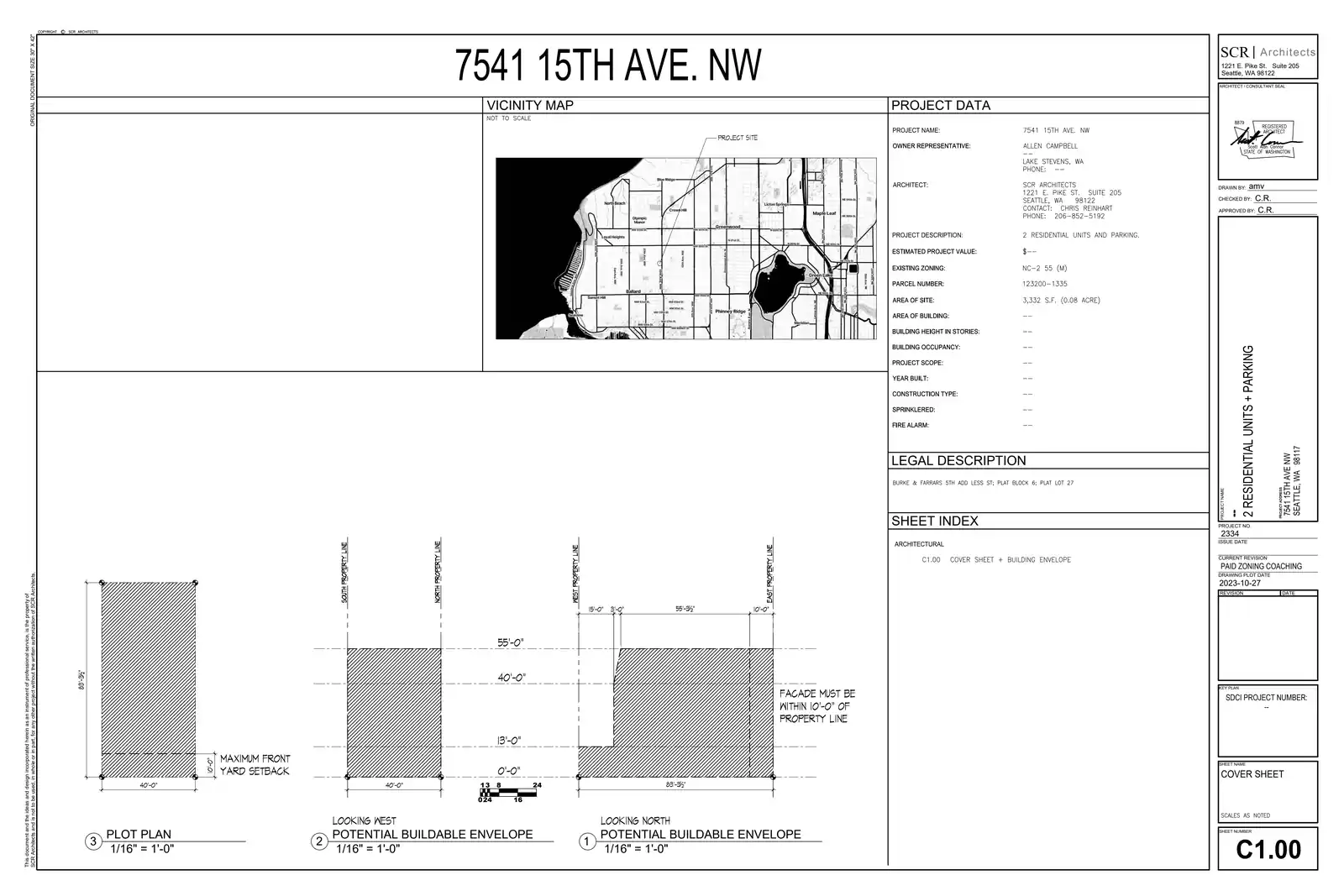 Site plan for 7541 15th Ave NW