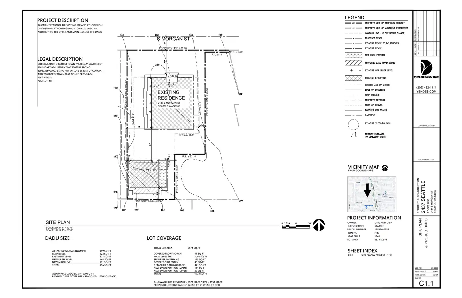 Site plan for 2437 S Morgan St