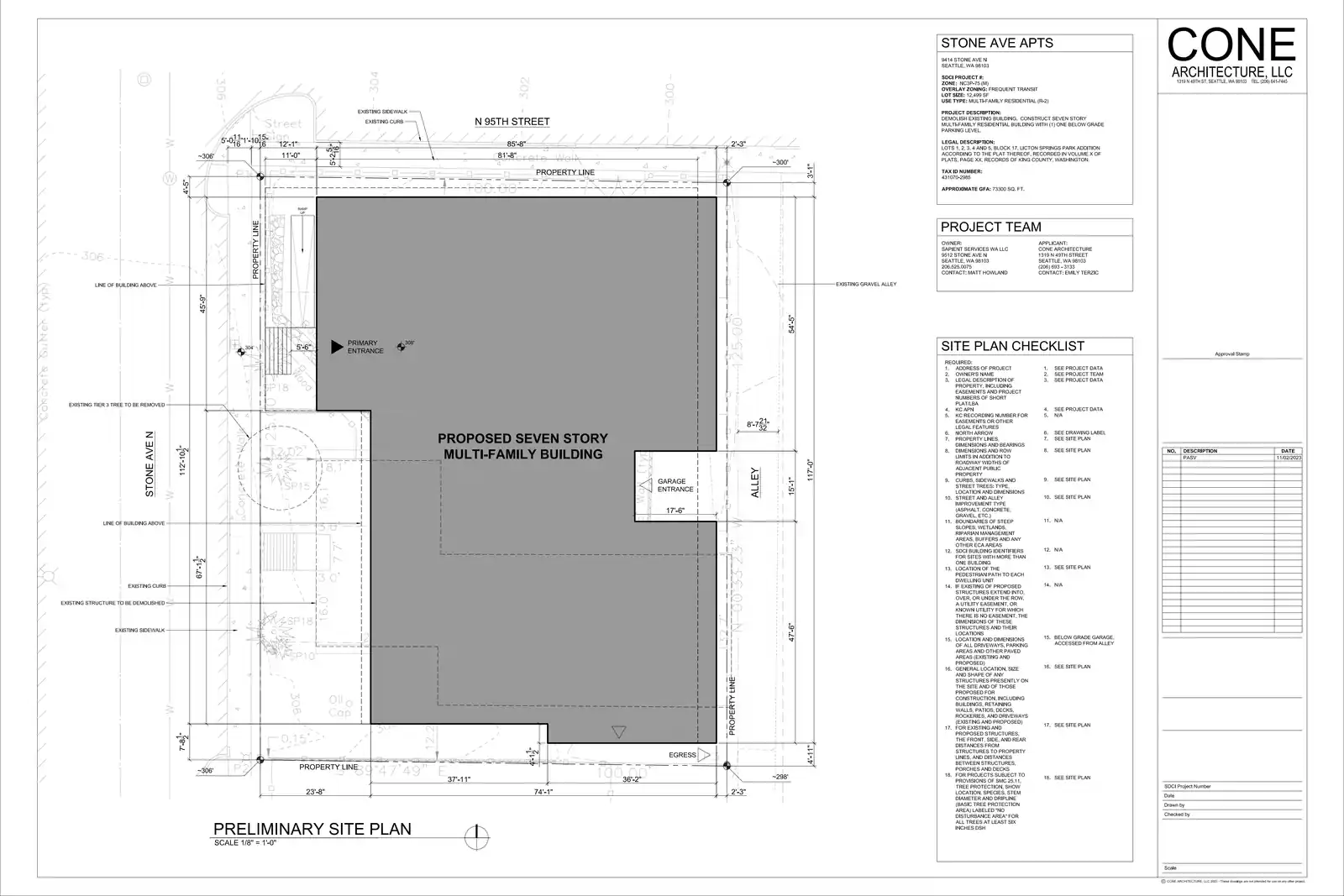 Site plan for 9414 Stone Ave N