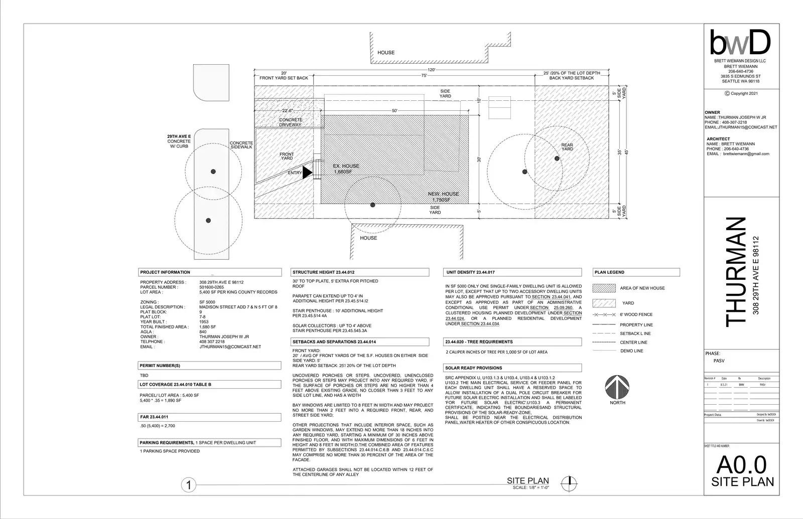 Site plan for 308 29th Ave E