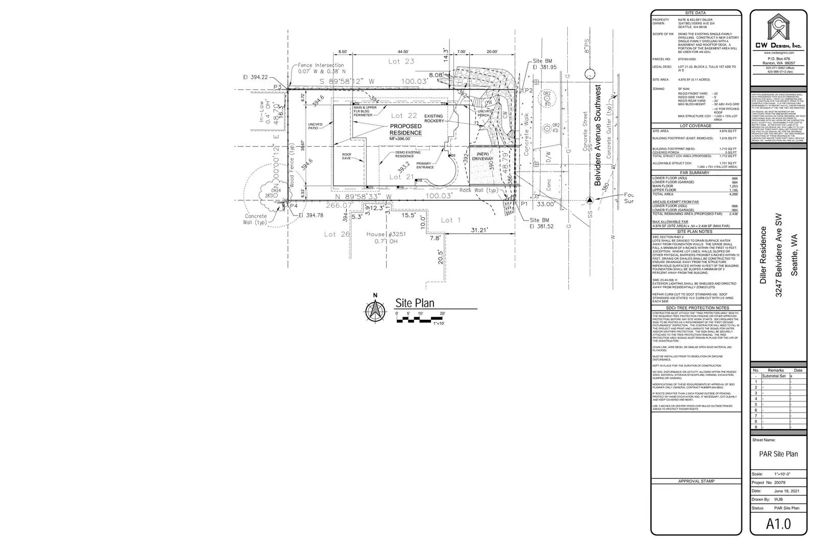 Site plan for 3247 Belvidere Ave SW