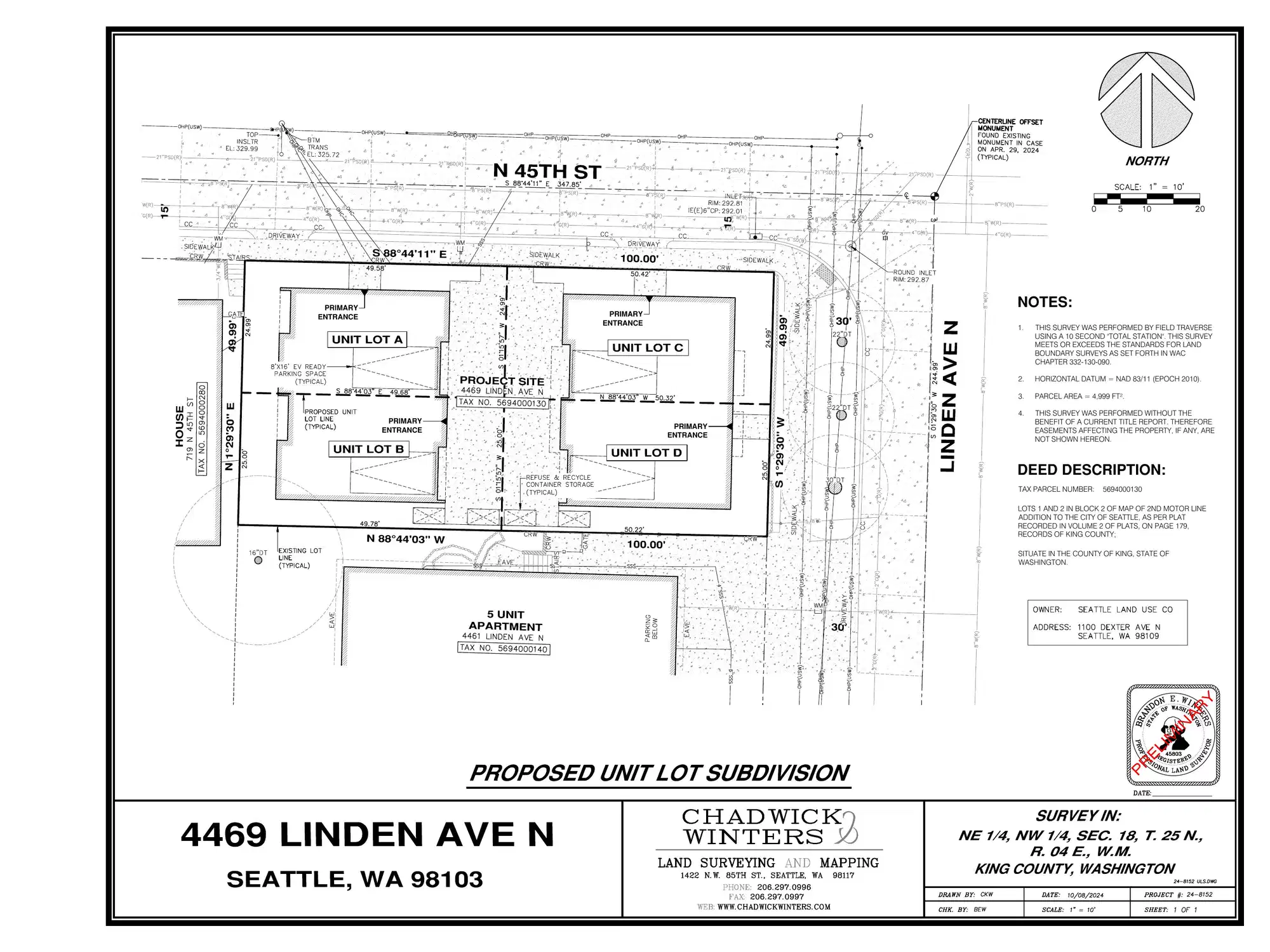 Site plan for 4469 Linden Ave N