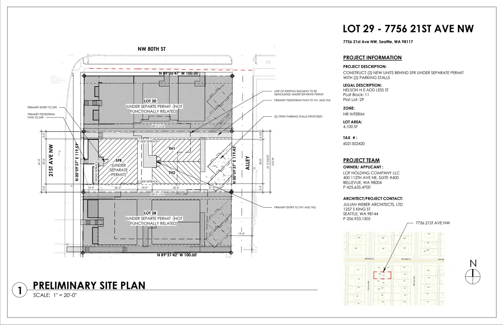 Site plan for 7756 21st Ave NW
