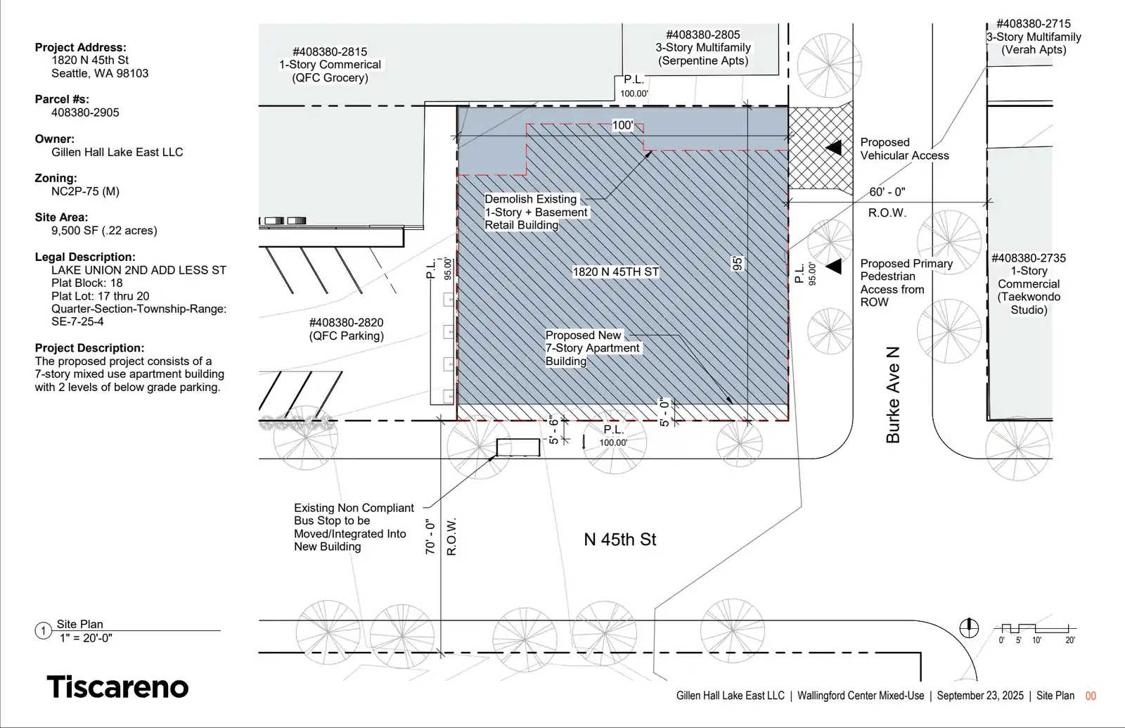 Site plan for 1820 N 45th St