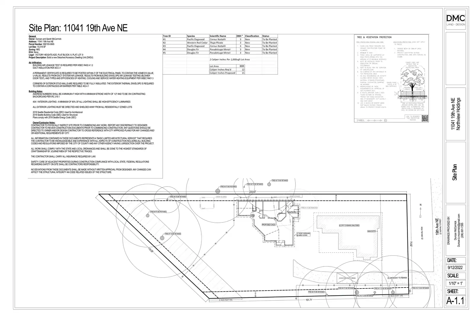 Site plan for 11041 B 19th Ave NE