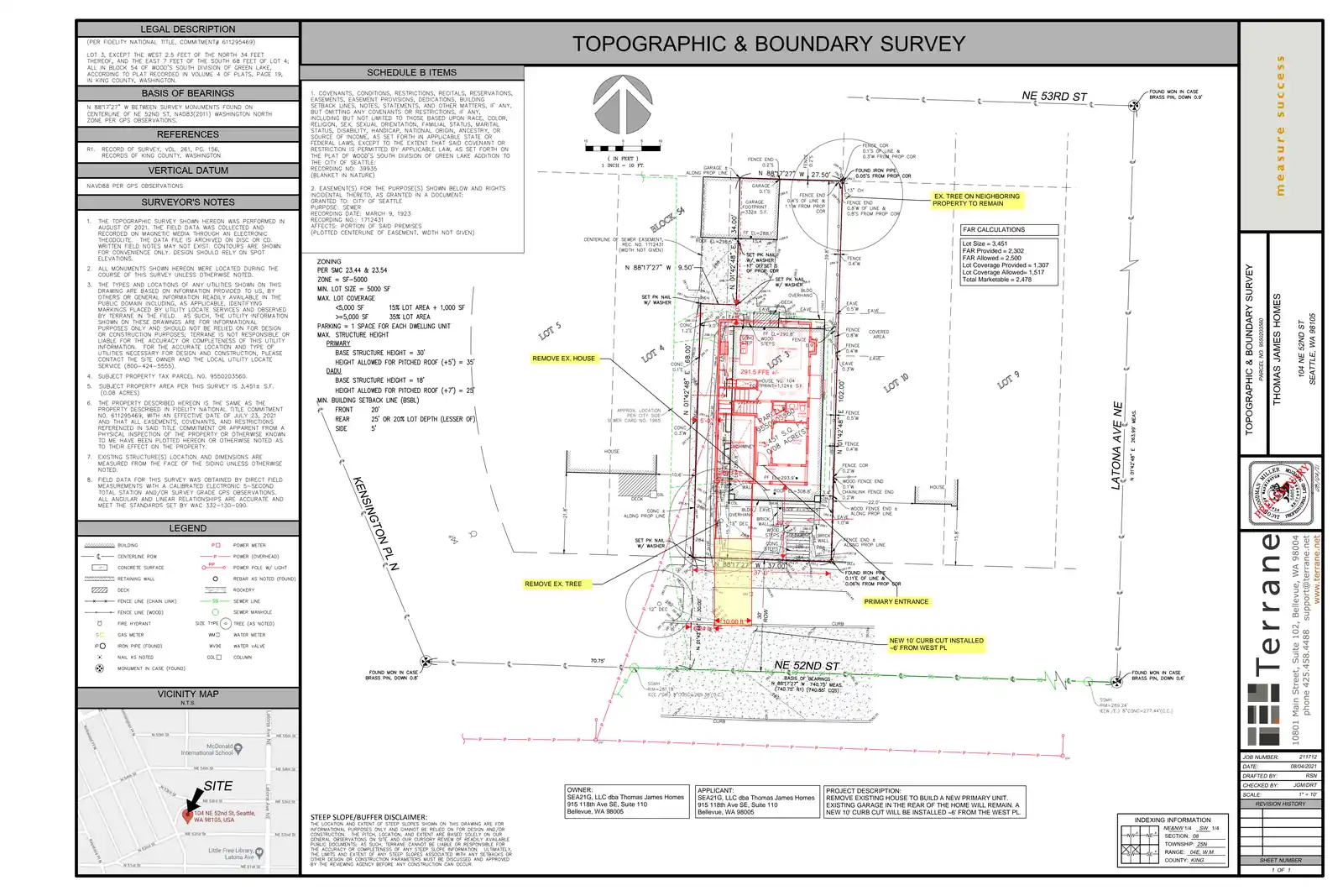 Site plan for 104 NE 52nd St