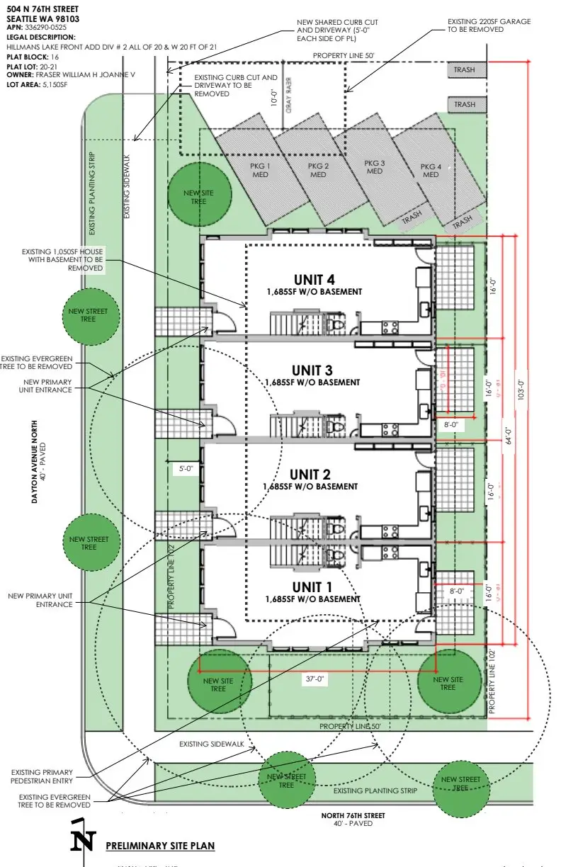 Site plan for 504 N 76th St