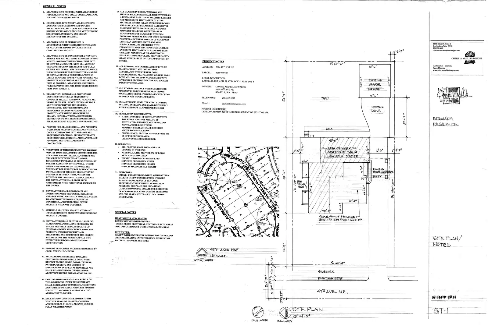 Site plan for 3814 47th Ave NE