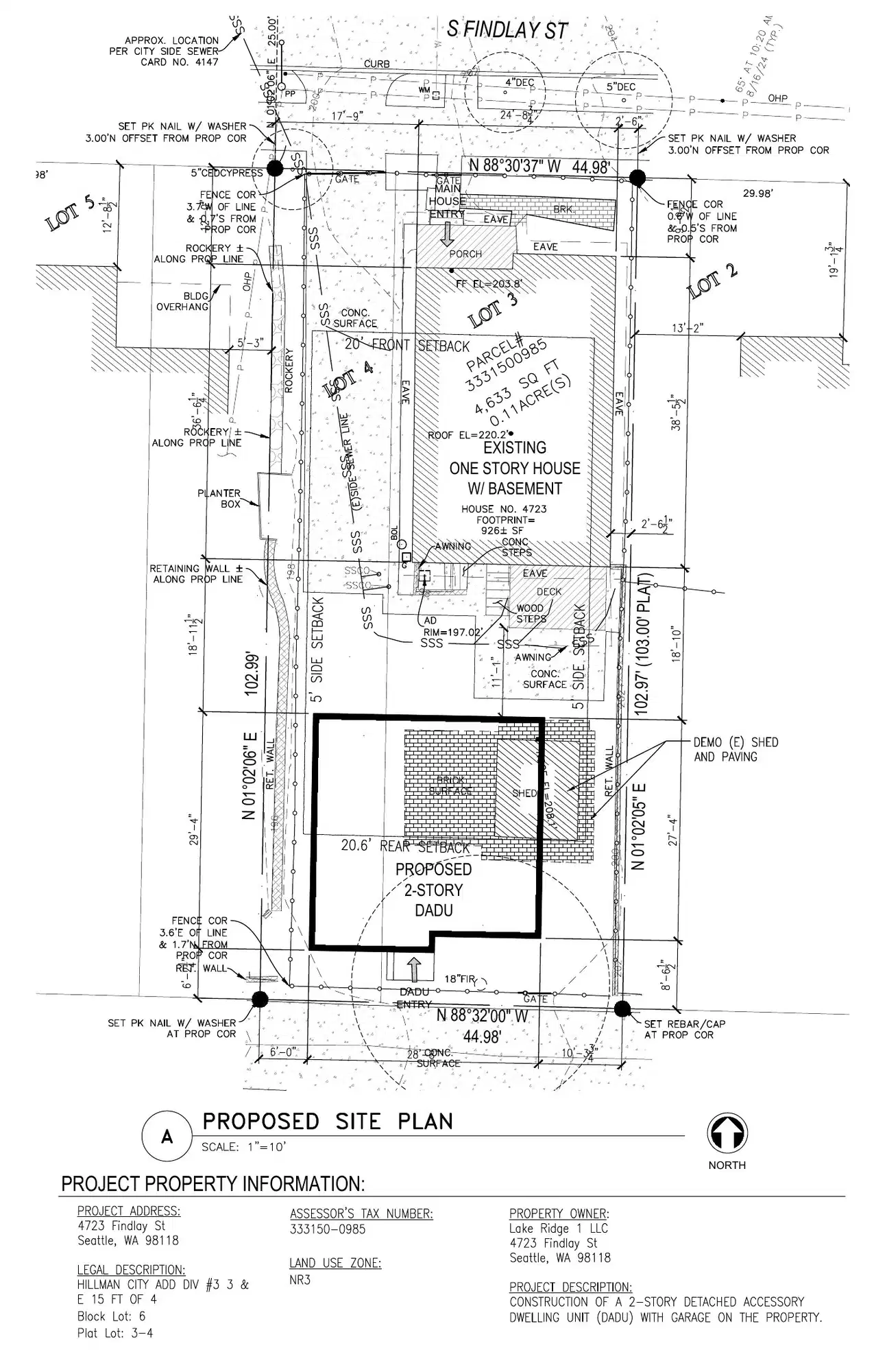 Site plan for 4725 S Findlay St