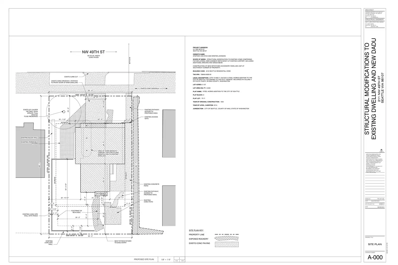 Site plan for 211 NW 49th St