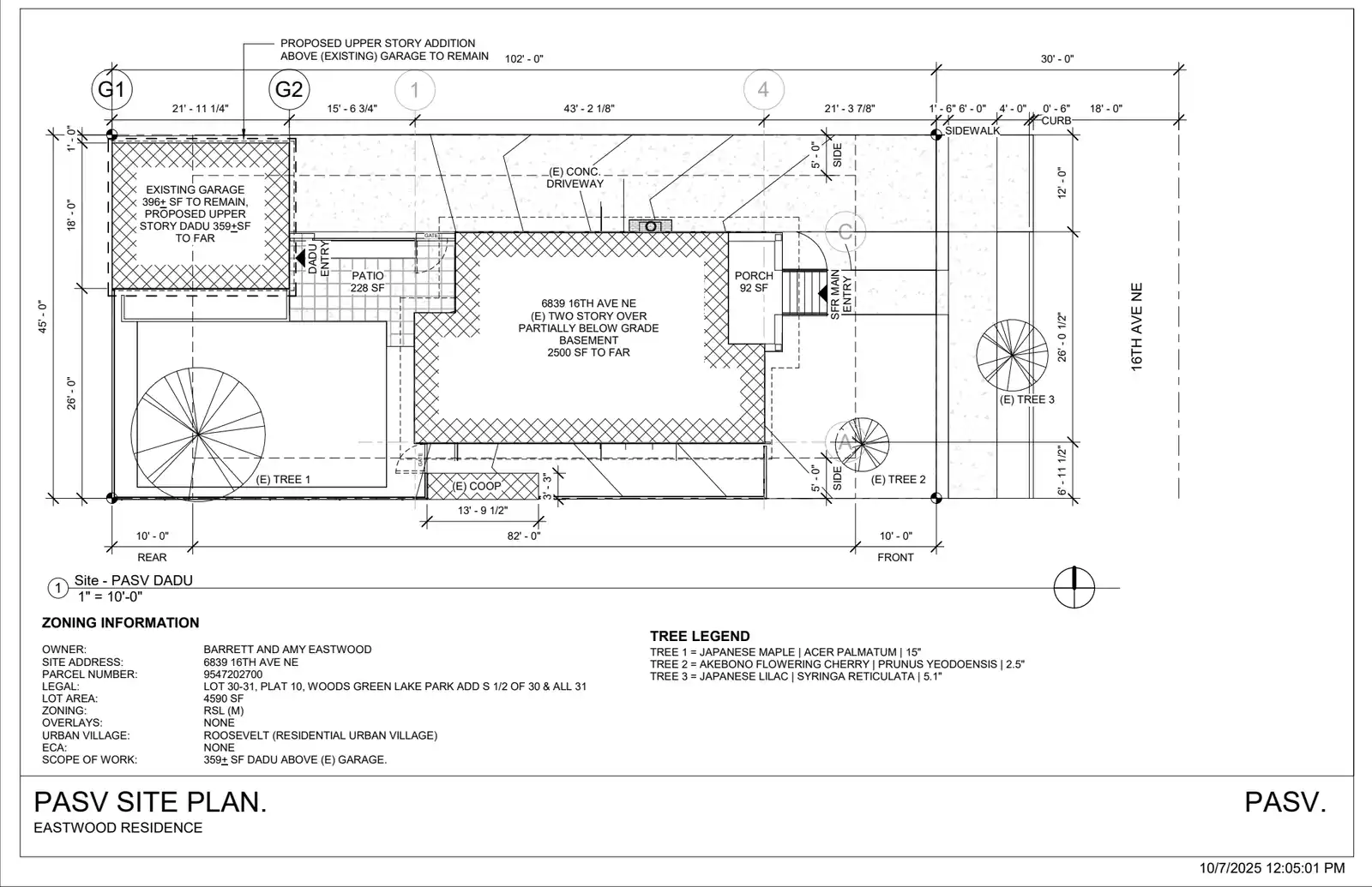 Site plan for 6839 16th Ave NE