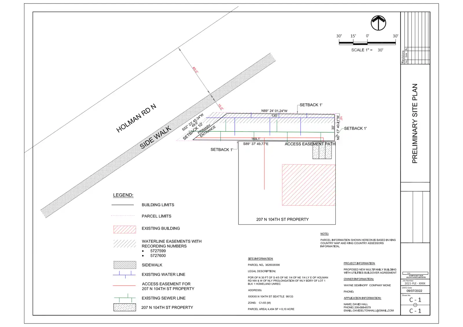 Site plan for 10400 Holman Rd N