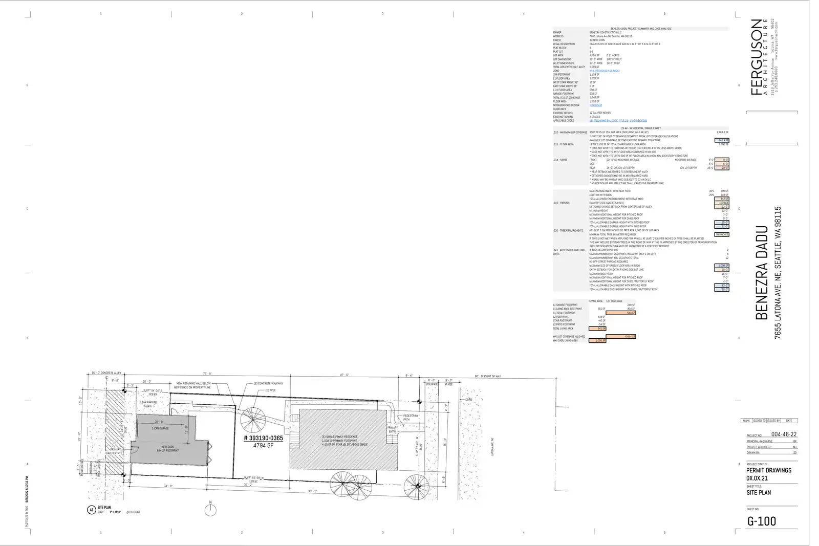 Site plan for 7657 Latona Ave NE