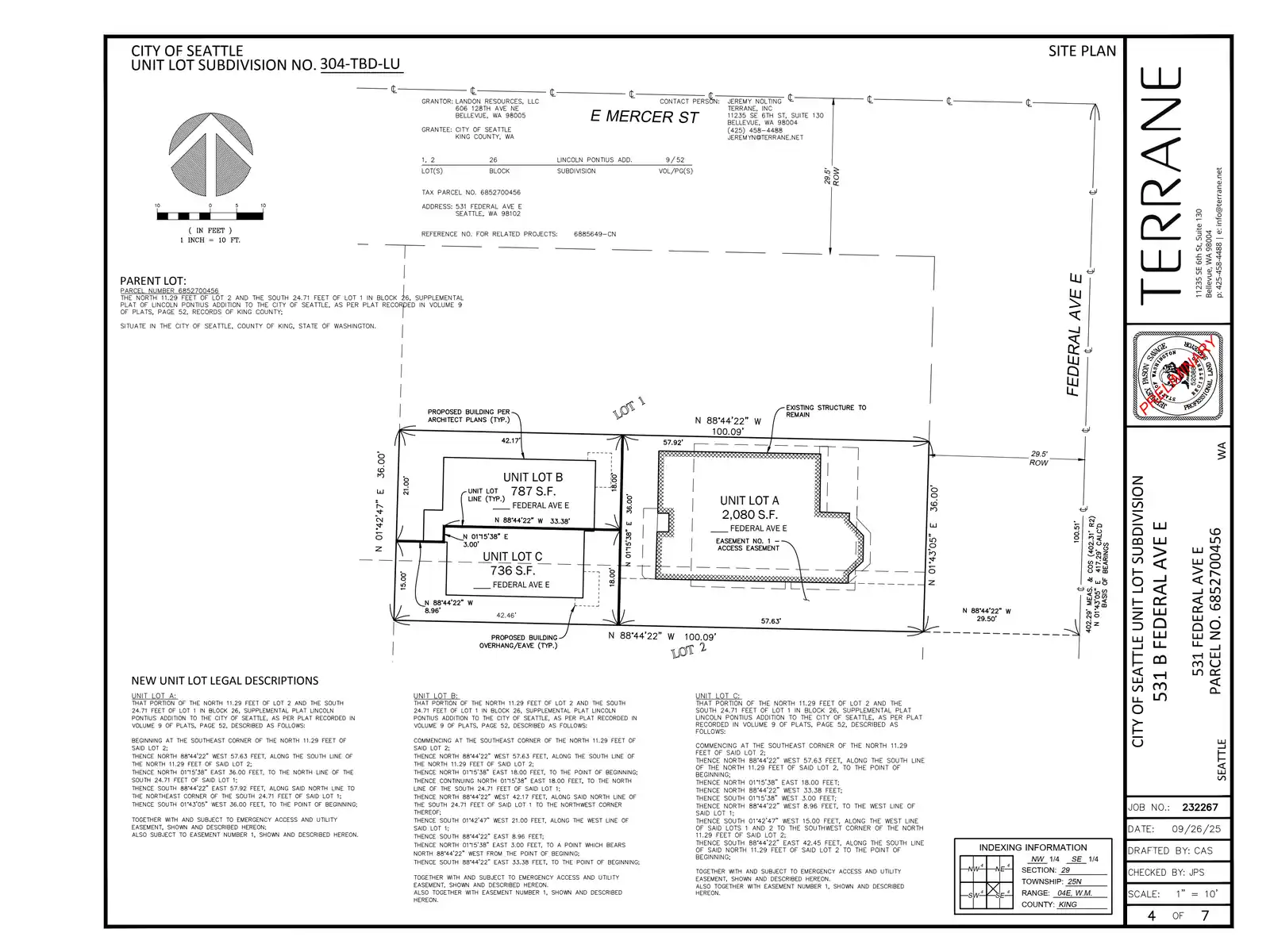 Site plan for 531 Federal Ave E