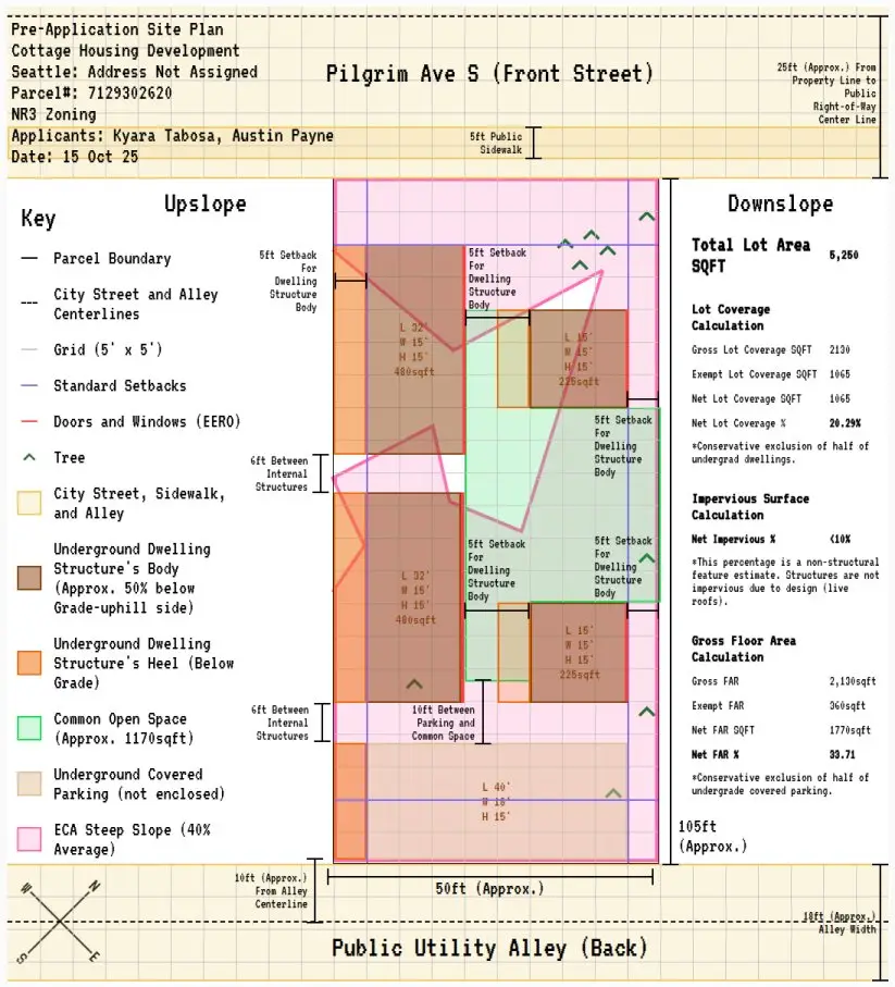 Site plan for 6133 S Pilgrim St