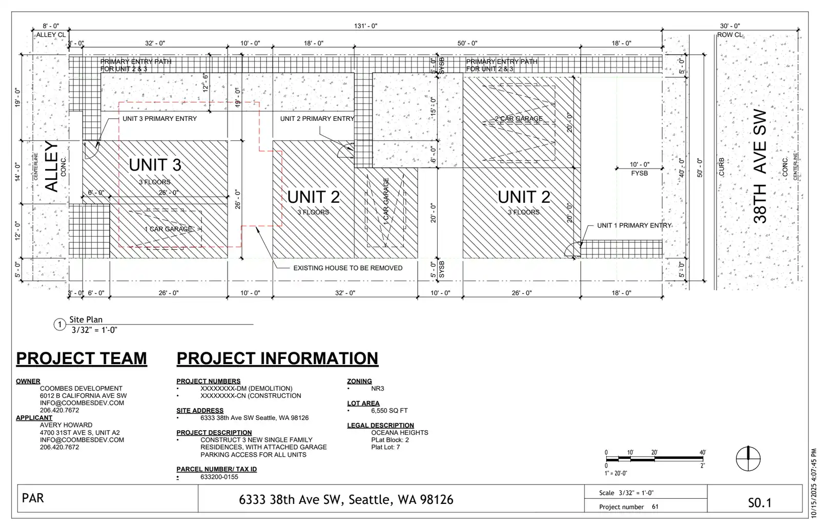 Site plan for 6329 38th Ave SW