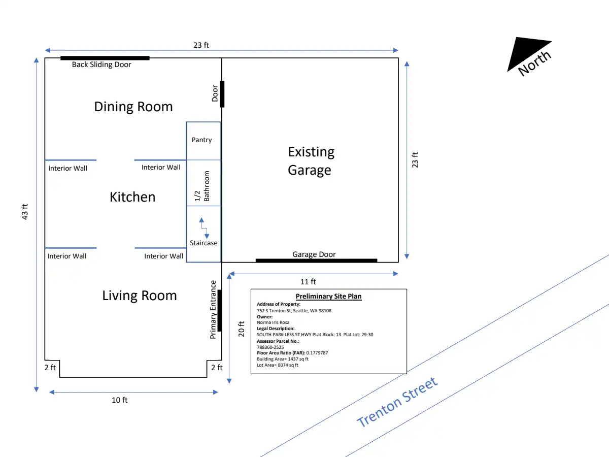 Site plan for 752 S Trenton St
