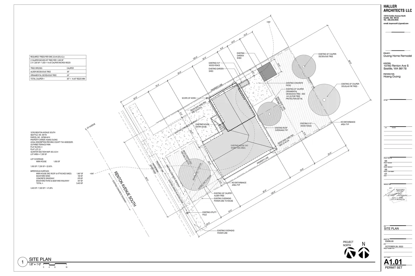 Site plan for 10760 Renton Ave S