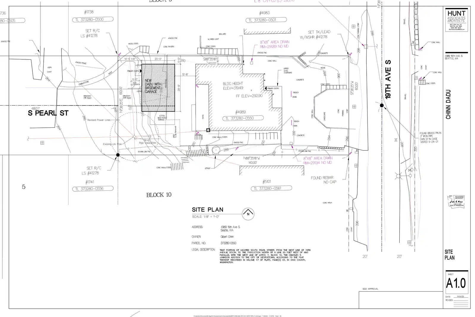 Site plan for 1742 S Pearl St