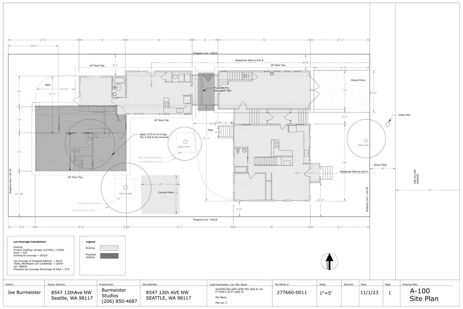 Site plan for 8547 12th Ave NW