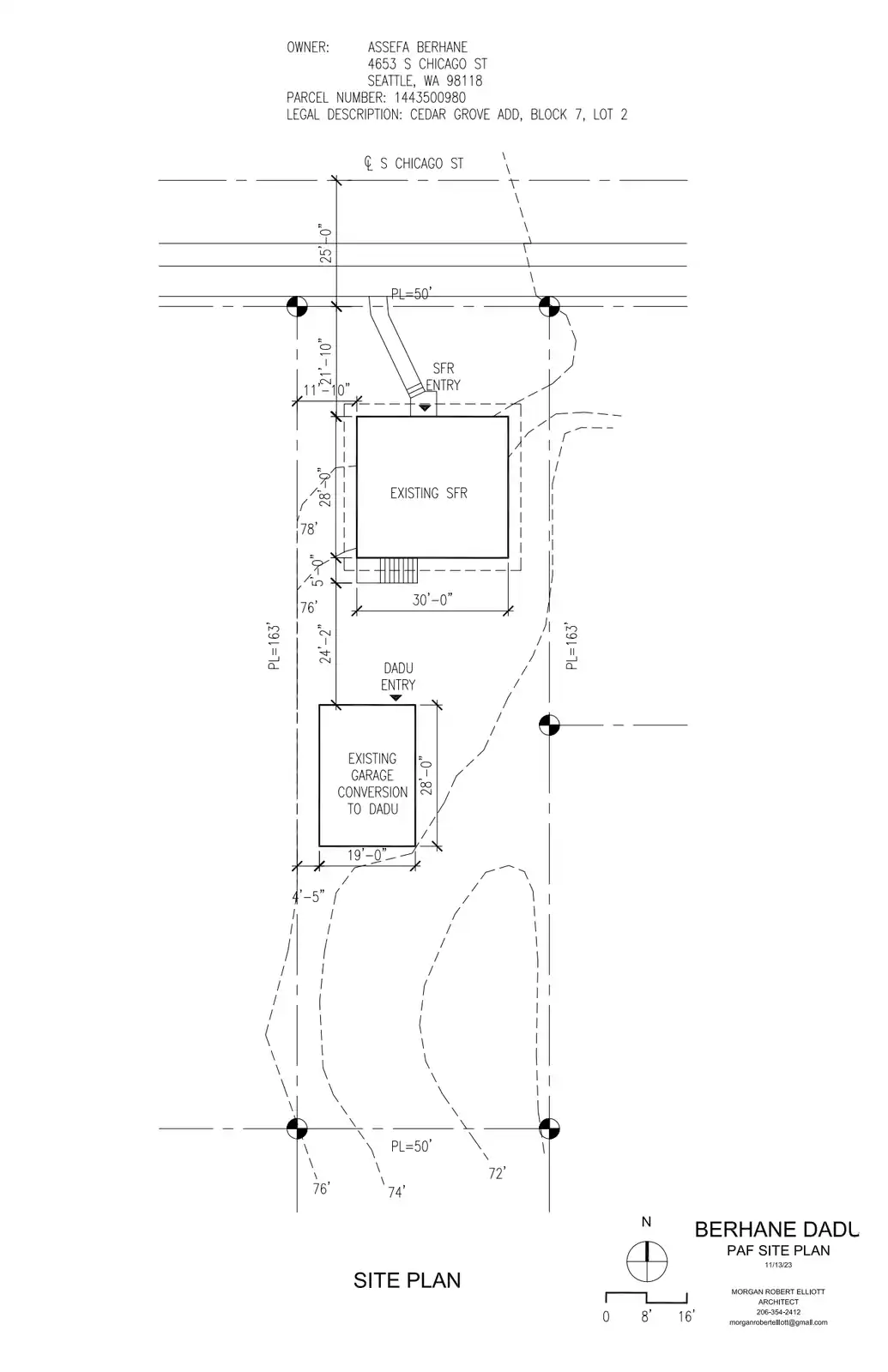 Site plan for 4651 S Chicago St