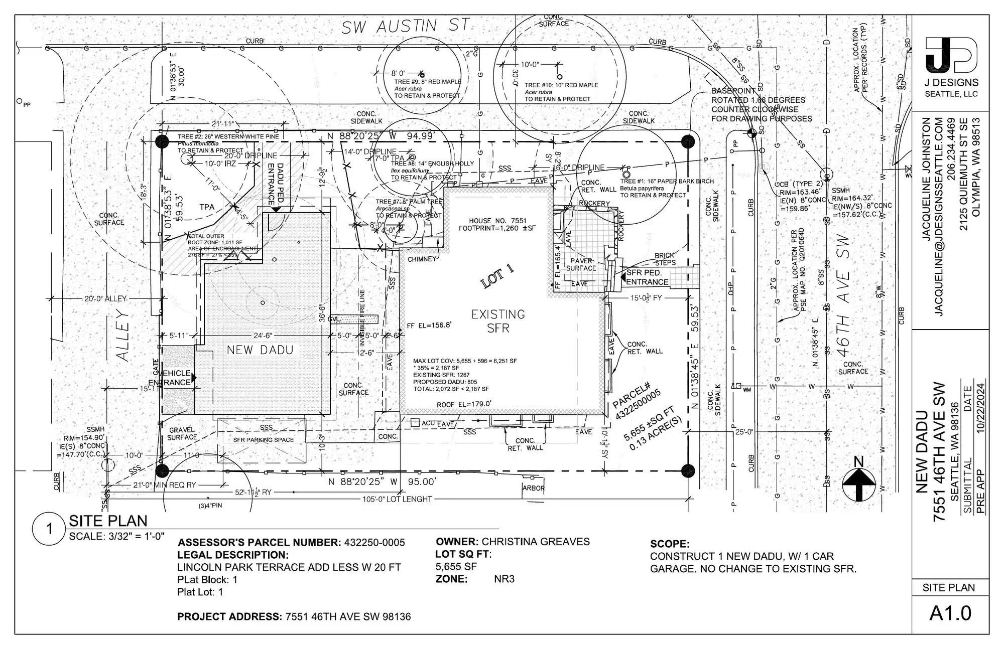 Site plan for 4605 SW Austin St