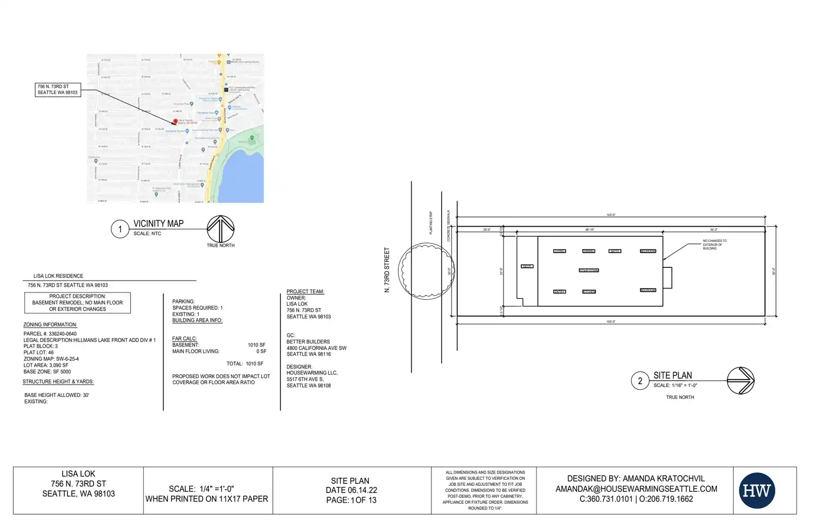 Site plan for 756 N 73rd St