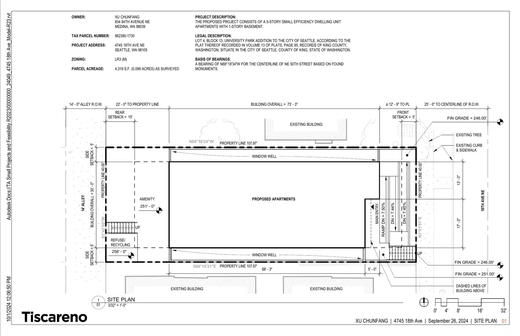 Site plan for 4745 18th Ave NE