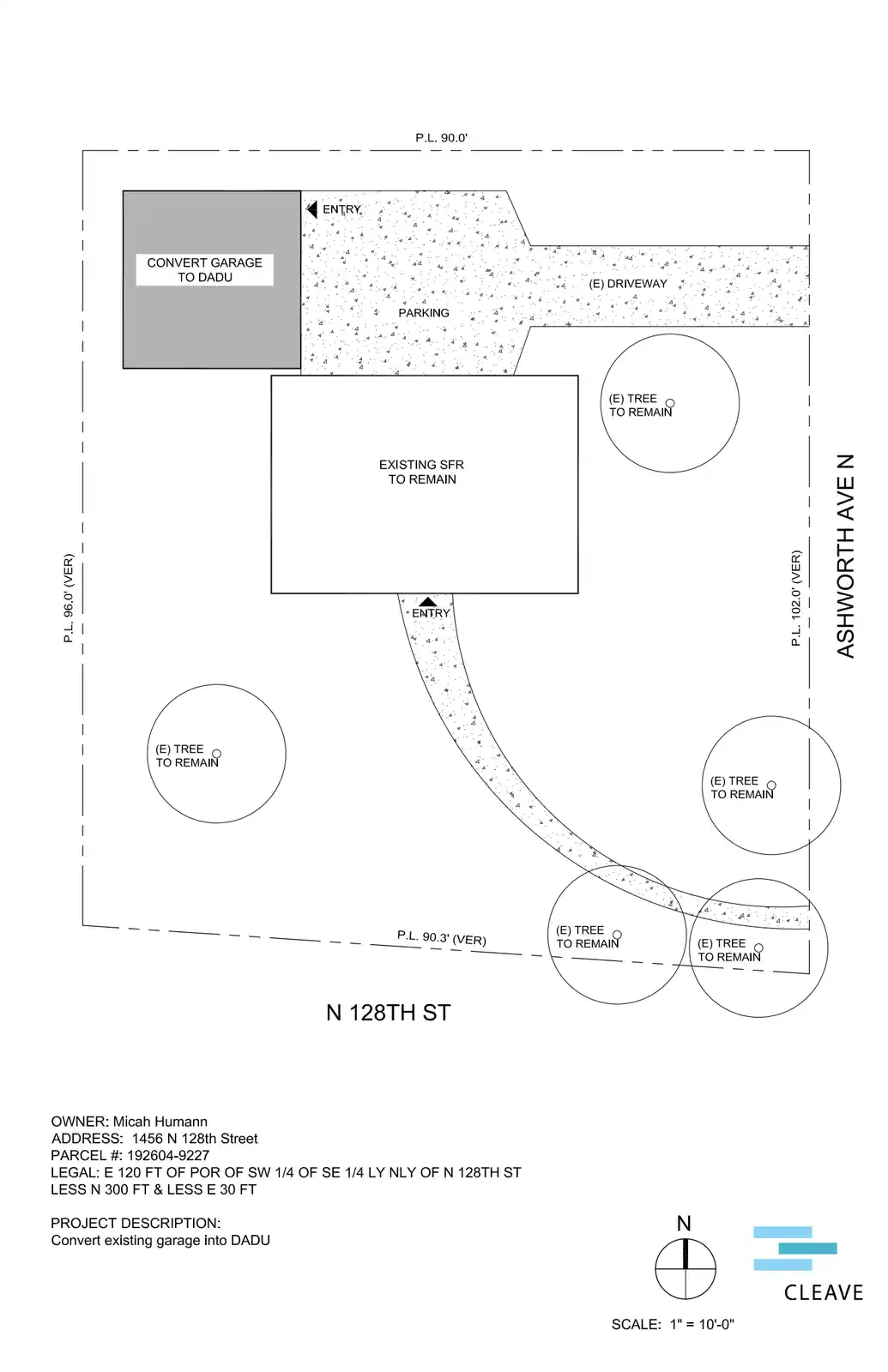 Site plan for 12807 Ashworth Ave N