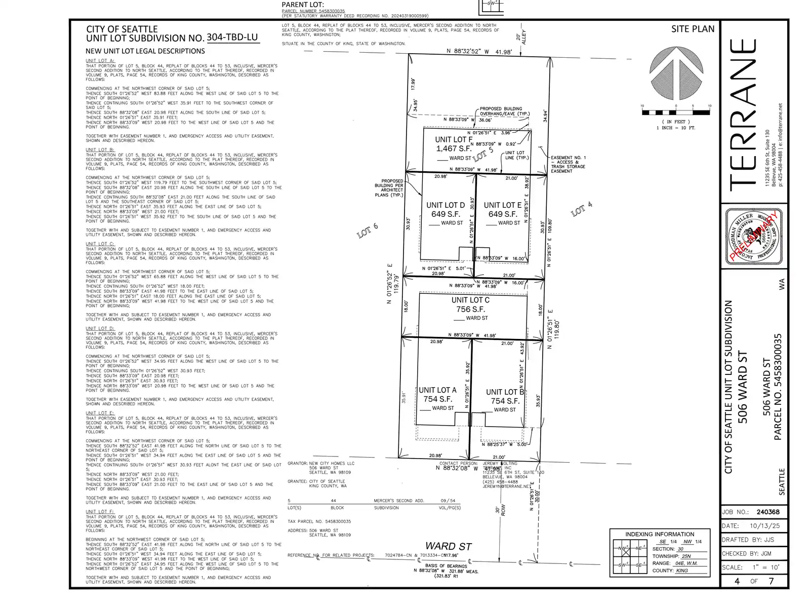 Site plan for 506 Ward St