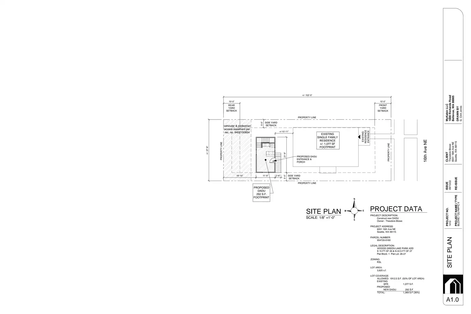 Site plan for 6551 16th Ave NE