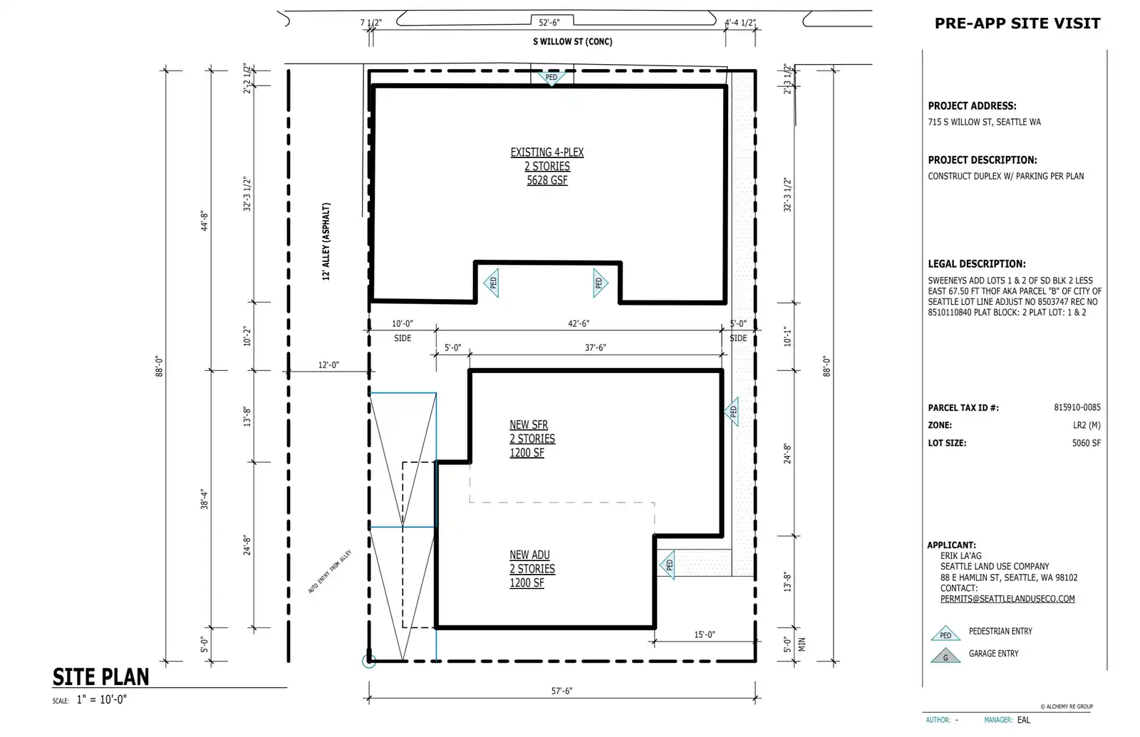 Site plan for 715 S Willow St